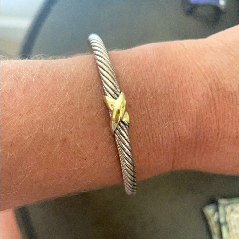David Yurman X Station Bracelet with 18K Yellow Gold